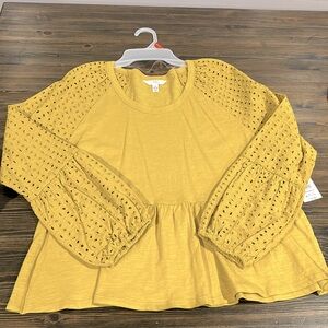 Time and Tru mustard top size 8-10 new